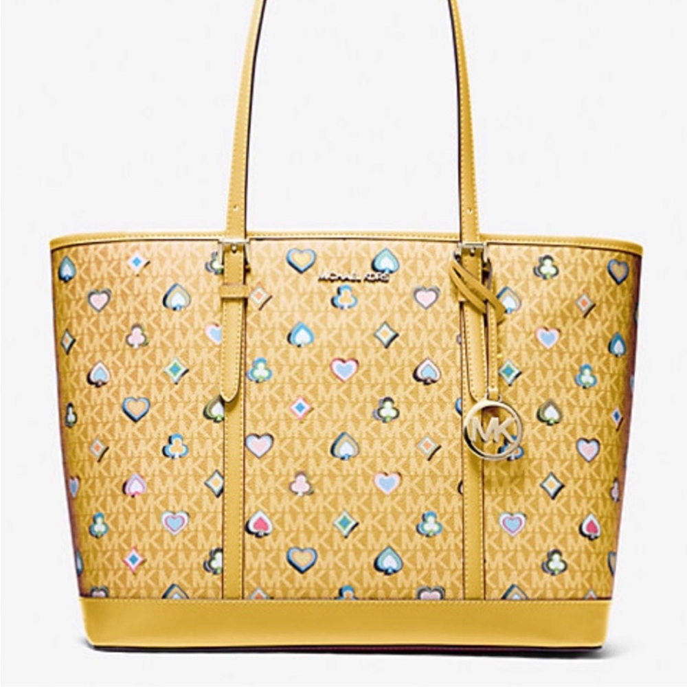 Michael Kors Yellow Patterned Tote Bag
